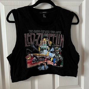 Led Zeppelin cropped tank top size medium